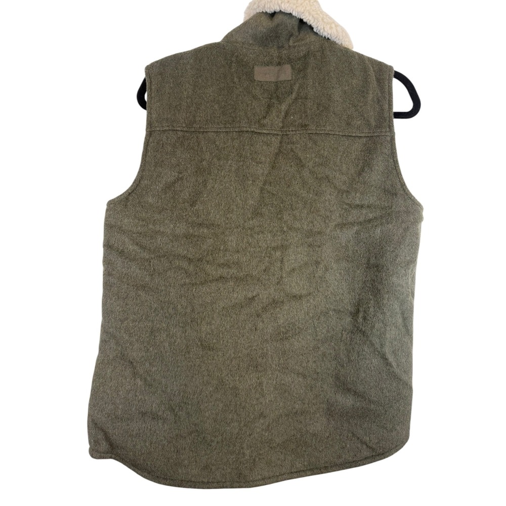 Sanctuary Womens Olive Green Faux Shearling Lined Zip Up Vest Small - Picture 3 of 10